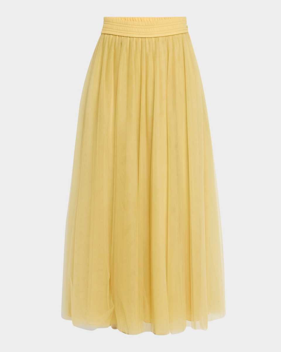 A-Line Tulle Midi Skirt